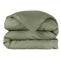Housse de couette percale de coton (140 x 200 cm) Cali Vert romarin