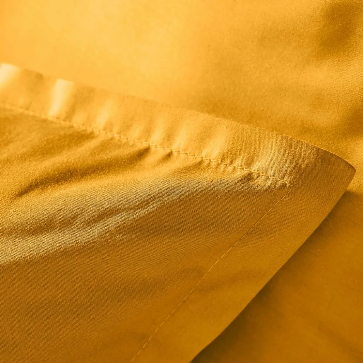 Housse de couette percale de coton (200 x 200 cm) Cali Jaune moutarde