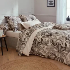 Housse de couette percale de coton (260 x 240 cm) Alba Noire