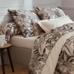 Housse de couette percale de coton (260 x 240 cm) Alba Noire