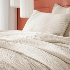 Housse de couette quadruple gaze de coton (280 x 240 cm) Victoria x Gaïa Beige pampa