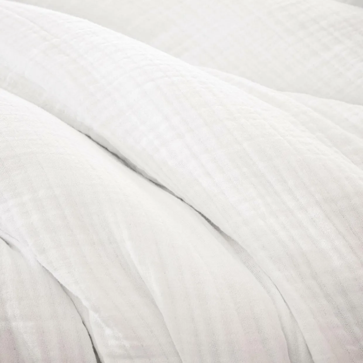 Housse de couette quadruple gaze de coton (240 x 220 cm) Victoria x Gaïa Blanc chantilly