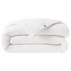Housse de couette quadruple gaze de coton (200 x 200 cm) Victoria x Gaïa Blanc chantilly