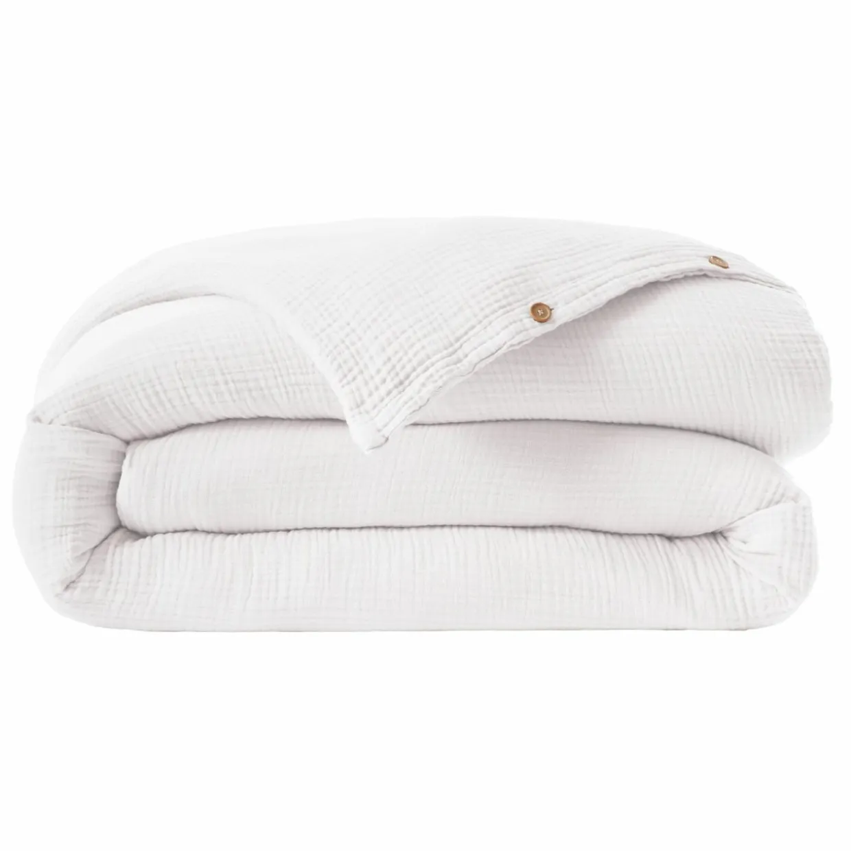 Housse de couette quadruple gaze de coton (200 x 200 cm) Victoria x Gaïa Blanc chantilly