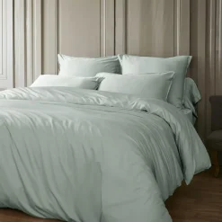 Housse de couette satin de bambou (260 x 240 cm) Sienna Vert eucalyptus