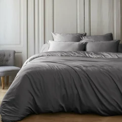 Housse de couette satin de bambou (140 x 200 cm) Sienna Gris granit