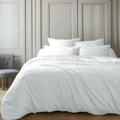 Housse de couette satin de bambou (260 x 240 cm) Sienna Blanc chantilly