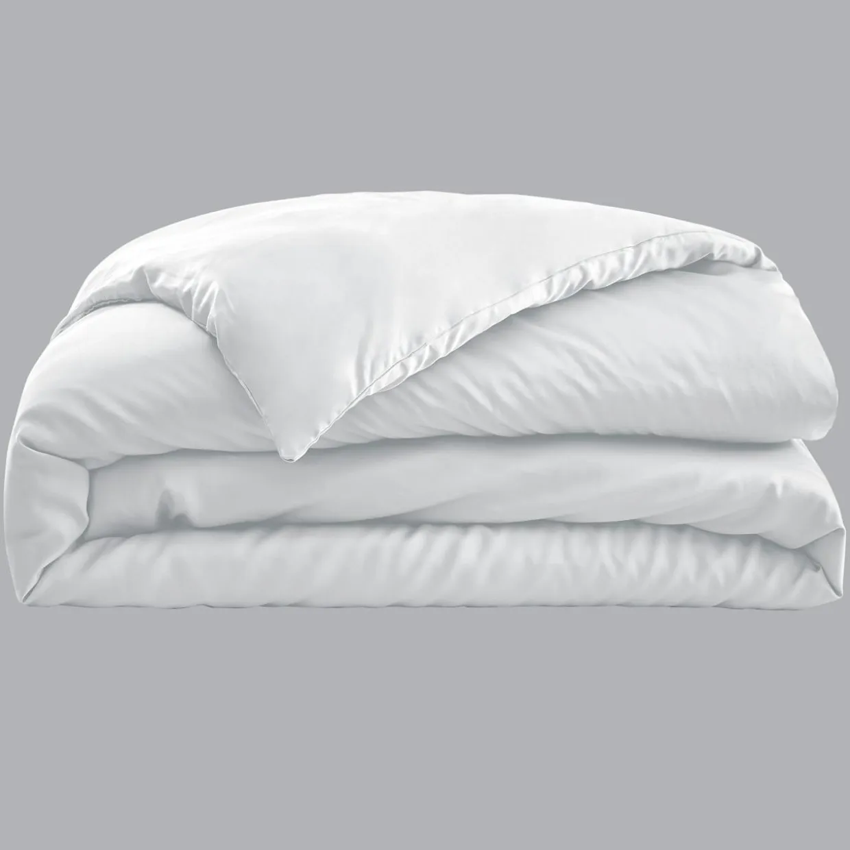 Housse de couette satin de bambou (260 x 240 cm) Sienna Blanc chantilly