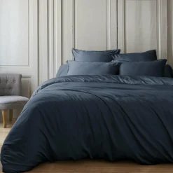 Housse de couette satin de bambou (140 x 200 cm) Sienna Bleu nuit