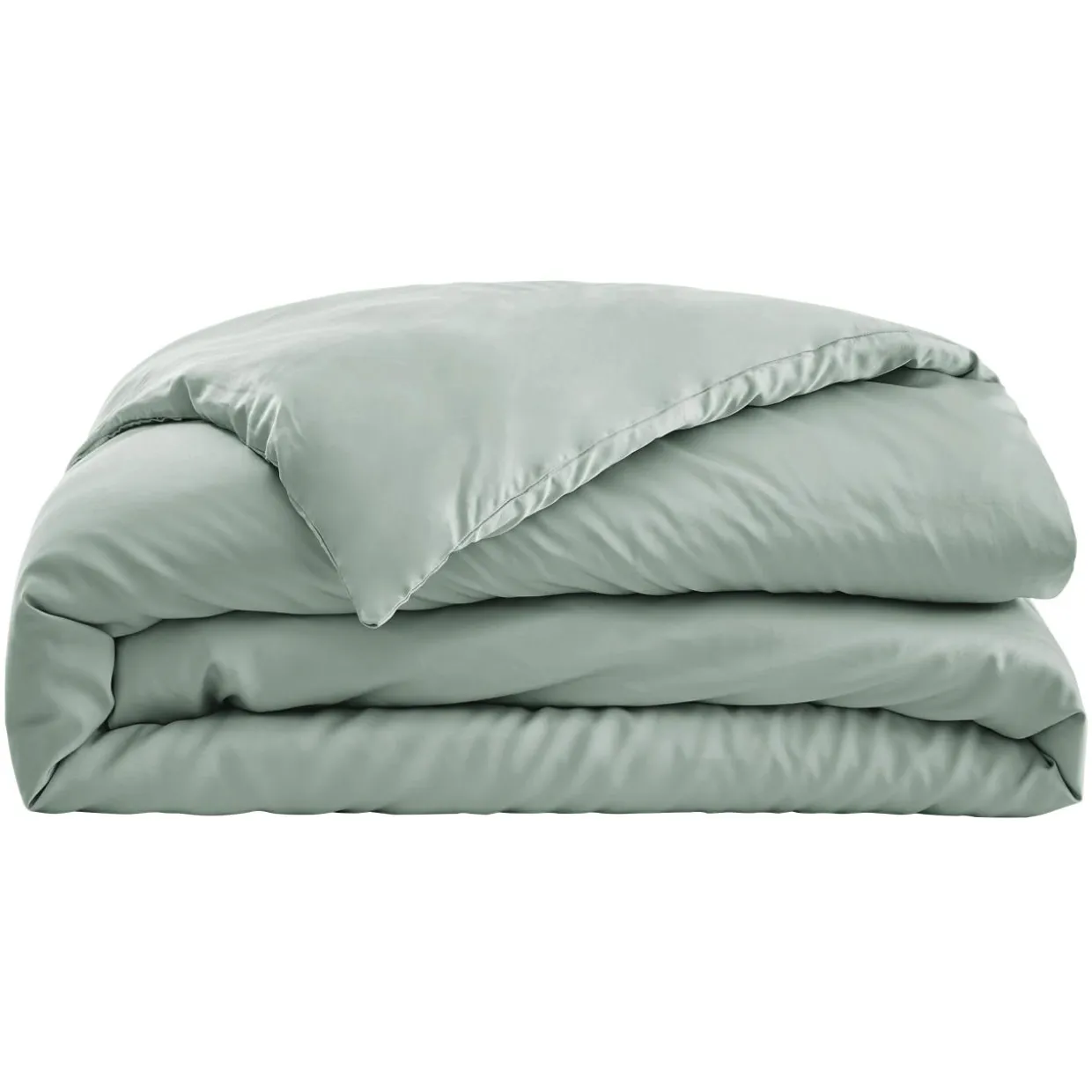 Housse de couette satin de bambou (240 x 220 cm) Sienna Vert eucalyptus