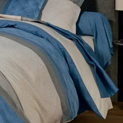 Housse de couette satin de coton (260 x 240 cm) Tiago Bleue