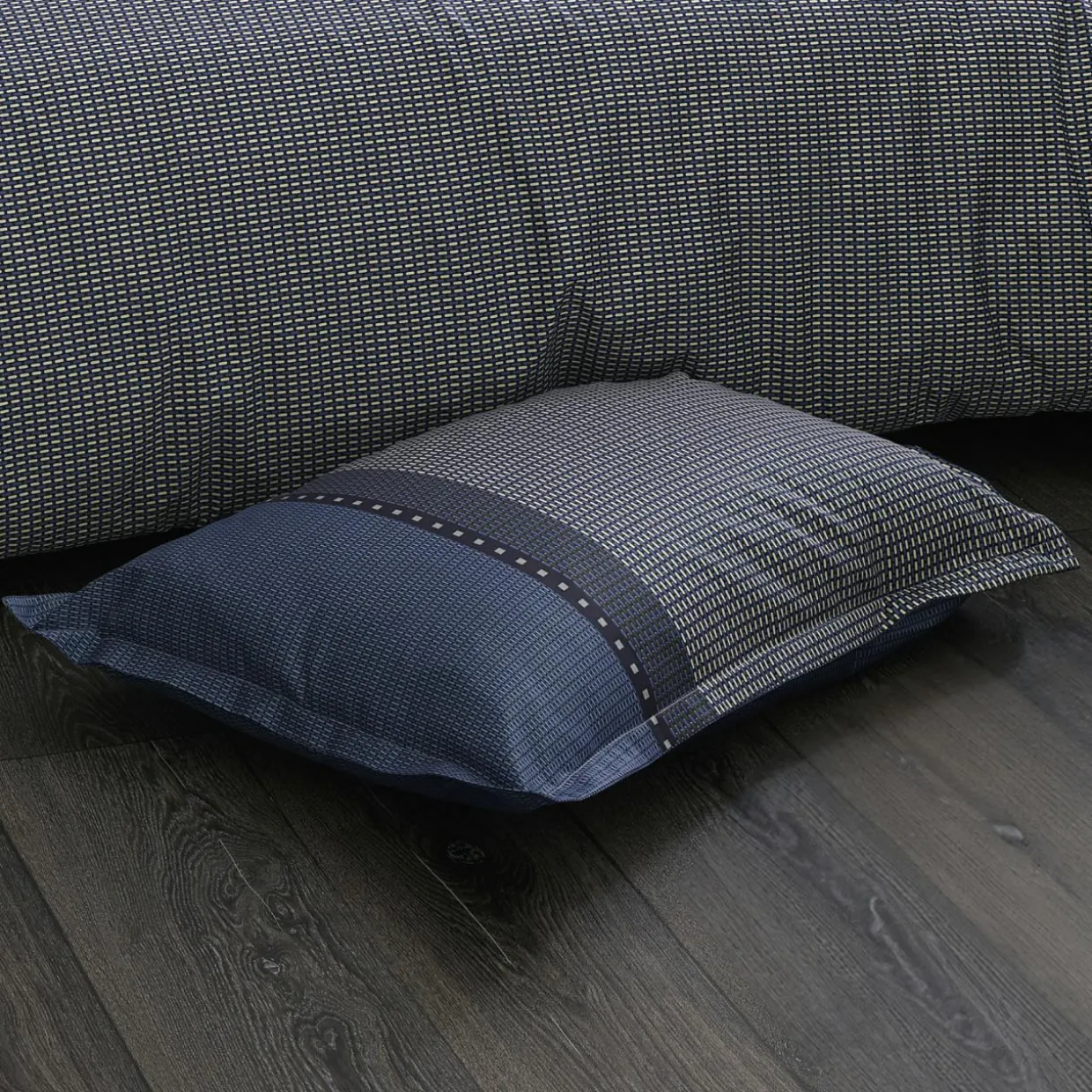 Housse de couette satin de coton (260 x 240 cm) Enzo Bleue