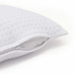 Housse de coussin carrée coton nid d'abeille (40 x 40 cm) Maya Blanche