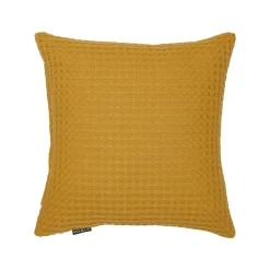Housse de coussin carrée coton nid d'abeille (40 x 40 cm) Maya Jaune safran