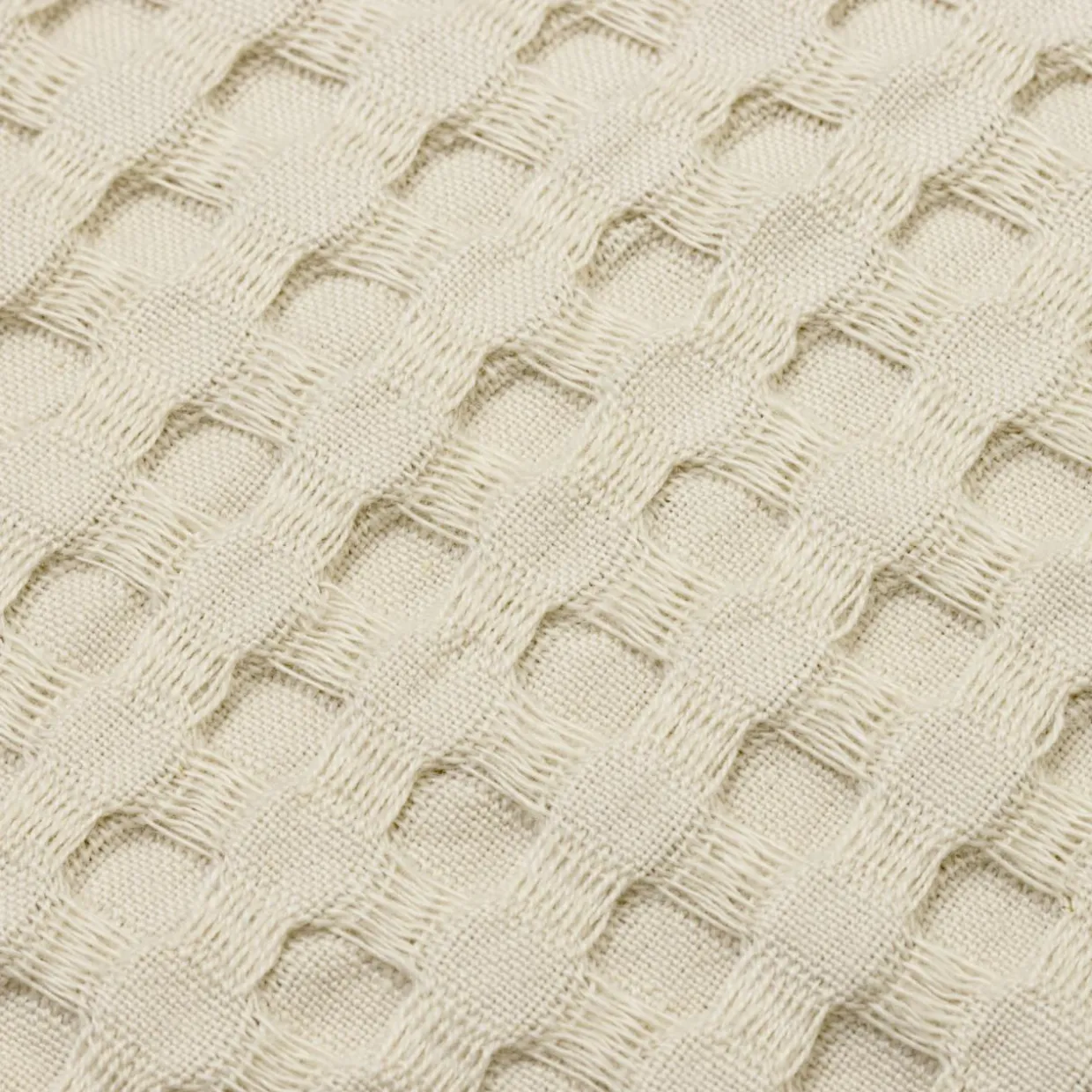 Housse de coussin carrée coton nid d'abeille (40 x 40 cm) Maya Beige pampa