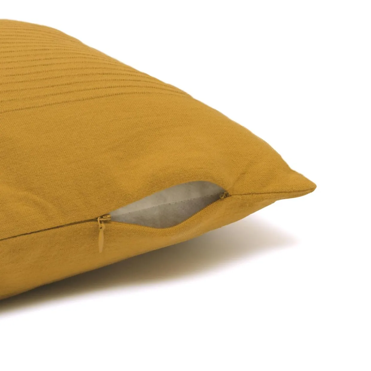 Housse de coussin carrée coton tissé (40 x 40 cm) Léa Jaune safran