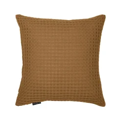 Housse de coussin carrée coton nid d'abeille (40 x 40 cm) Maya Camel