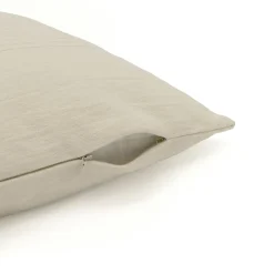 Housse de coussin carrée coton tissé (40 x 40 cm) Léa Beige pampa