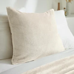 Housse de coussin carrée flanelle (60 x 60 cm) Didou Beige grège