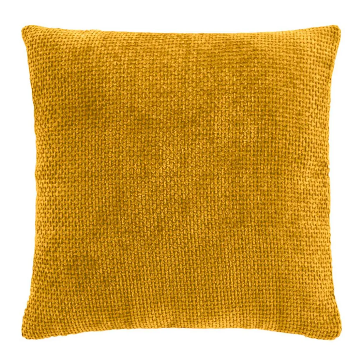 Housse de coussin carrée velours chenille (40 x 40 cm) Leo Jaune ocre