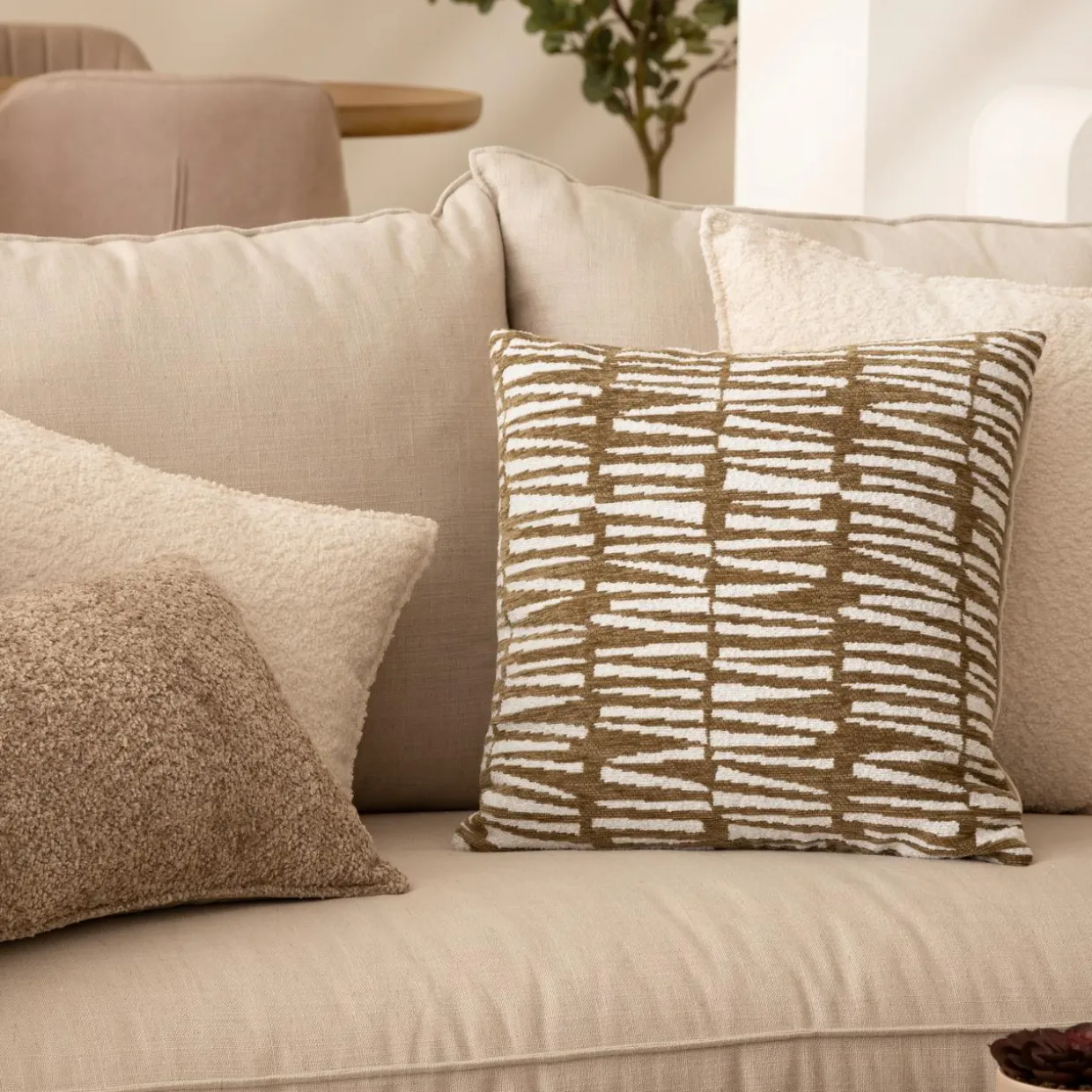 Housse de coussin carrée (40 x 40 cm) Jeni Vert kaki