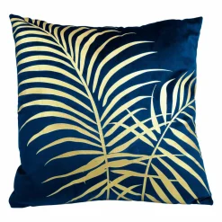 Housse de coussin carrée (40 x 40 cm) Palm Bleue