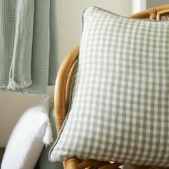Housse de coussin extérieur carrée (45 x 45 cm) Vickie Vert eucalyptus