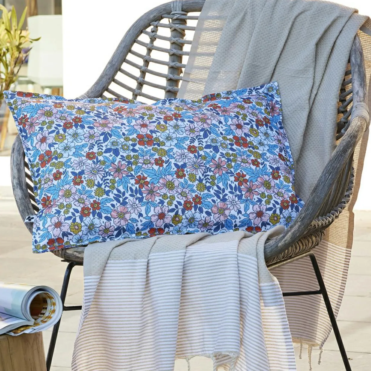 Housse de coussin extérieur rectangulaire (40 x 60 cm) Danaé Multicolore