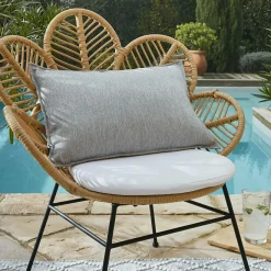 Housse de coussin extérieur rectangulaire (40 x 60 cm) Naia Gris galet