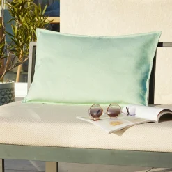 Housse de coussin extérieur rectangulaire (40 x 60 cm) Naia Vert caraïbes
