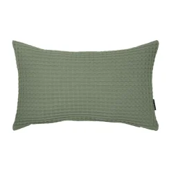 Housse de coussin rectangulaire coton nid d'abeille (30 x 50 cm) Maya Vert romarin