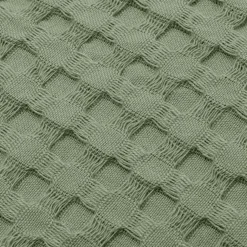 Housse de coussin rectangulaire coton nid d'abeille (30 x 50 cm) Maya Vert romarin