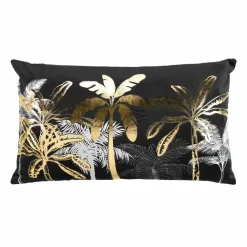 Housse de coussin rectangulaire velours (30 x 50 cm) Feanor Noire