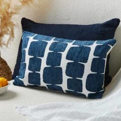 Housse de coussin rectangulaire (30 x 50 cm) Jeni Bleue