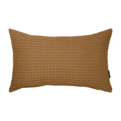 Housse de coussin rectangulaire coton nid d'abeille (30 x 50 cm) Maya Camel