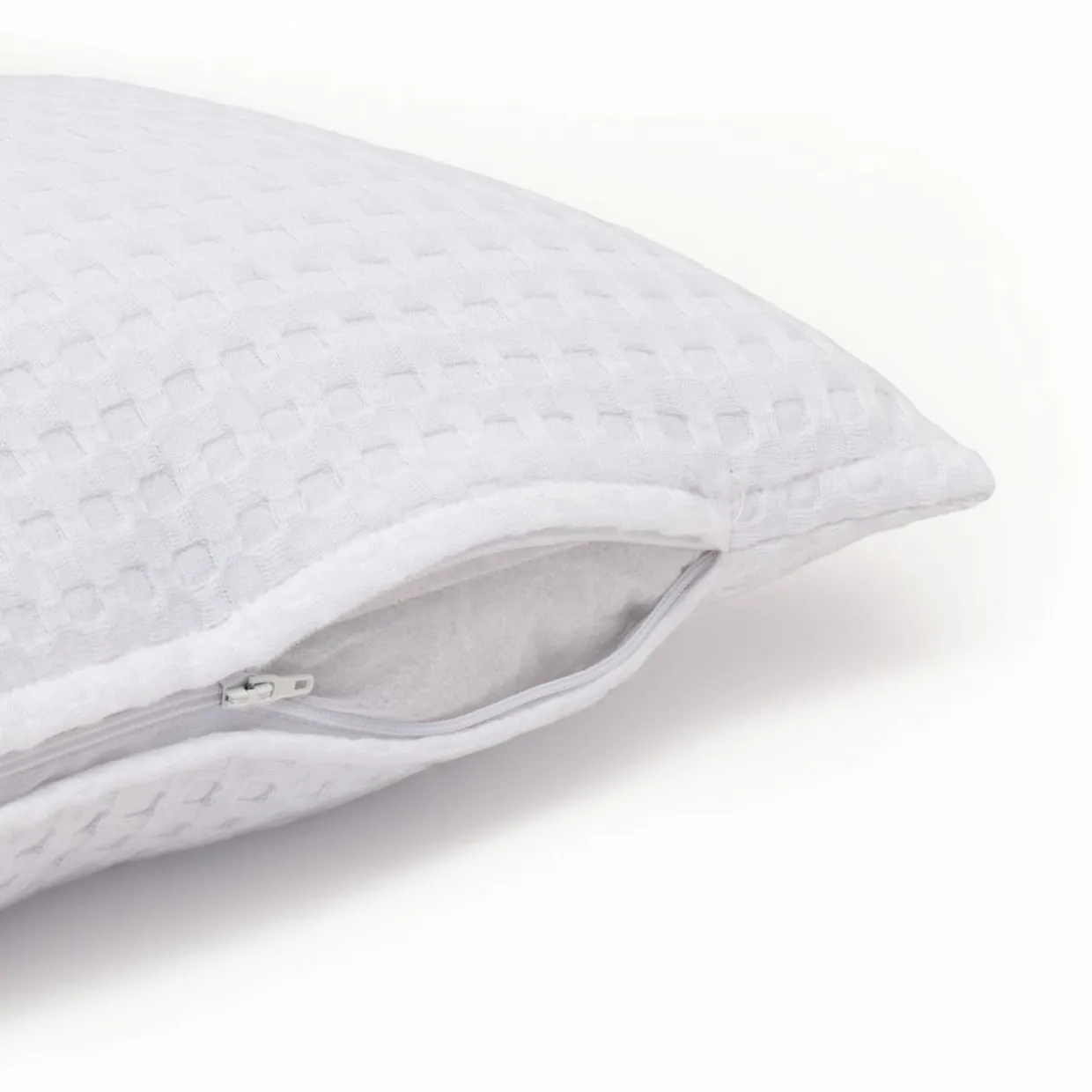 Housse de coussin rectangulaire coton nid d'abeille (30 x 50 cm) Maya Blanche