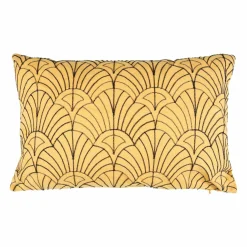 Housse de coussin rectangulaire velours (30 x 50 cm) Coquillage Jaune