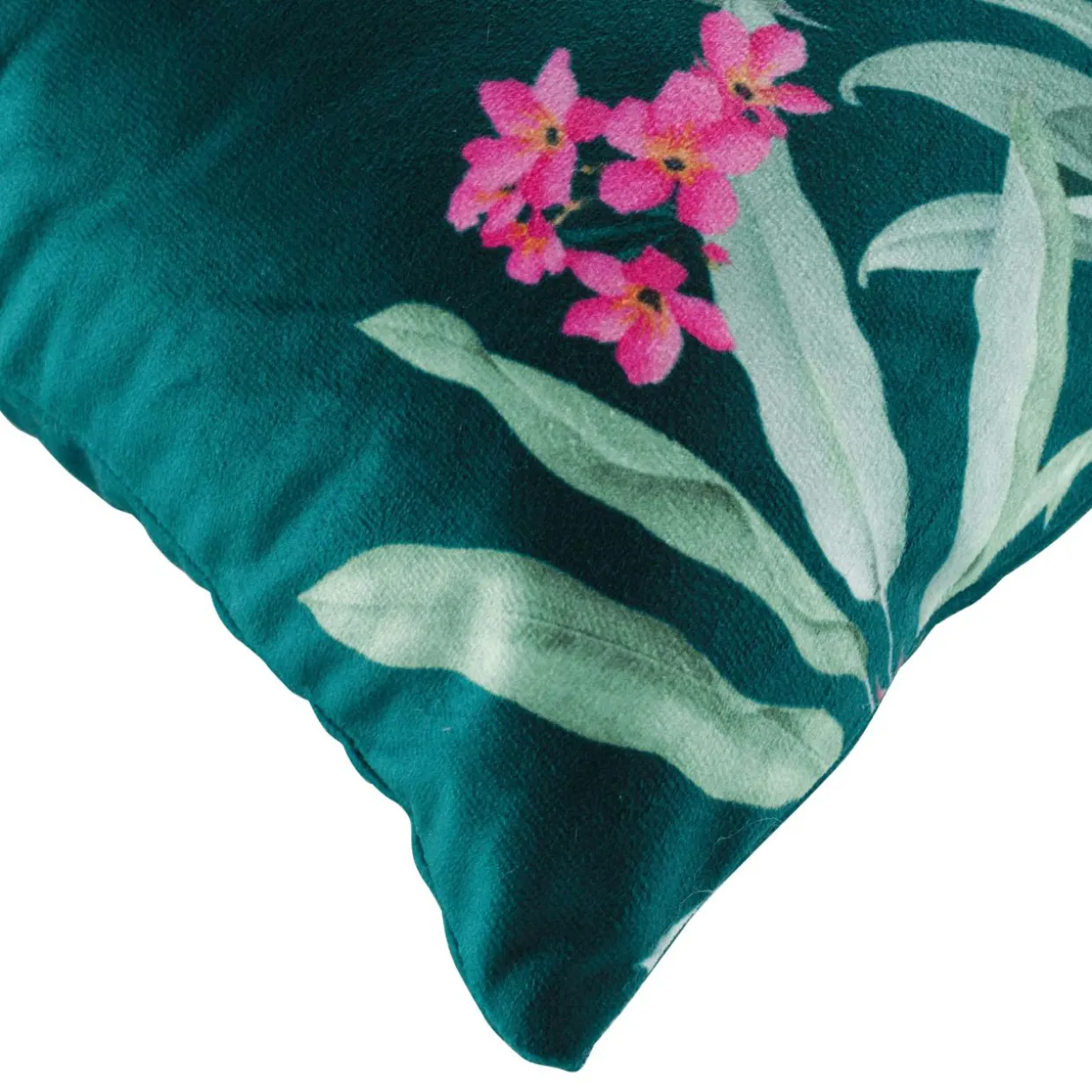 Housse de coussin velours (40 x 40 cm) Paolina Bleu canard