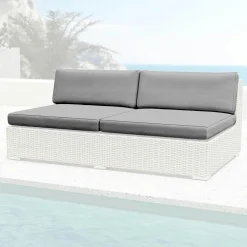 Housses de coussin de remplacement pour Chauffeuse 2 places Palma Gris anthracite