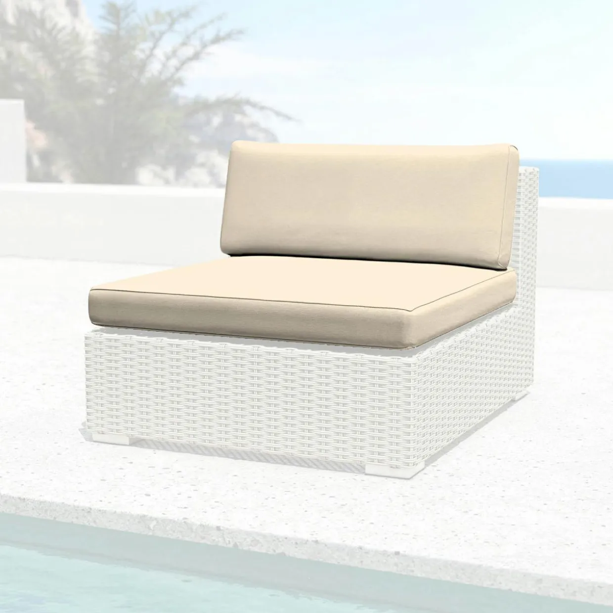 Housses de coussin de remplacement pour Chauffeuse Palma Beige