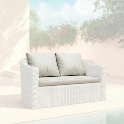 Housses de coussin de remplacement pour Canapé 2 places Calvi Gris clair