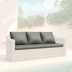 Housses de coussin de remplacement pour Canapé 3 places Calvi Gris foncé