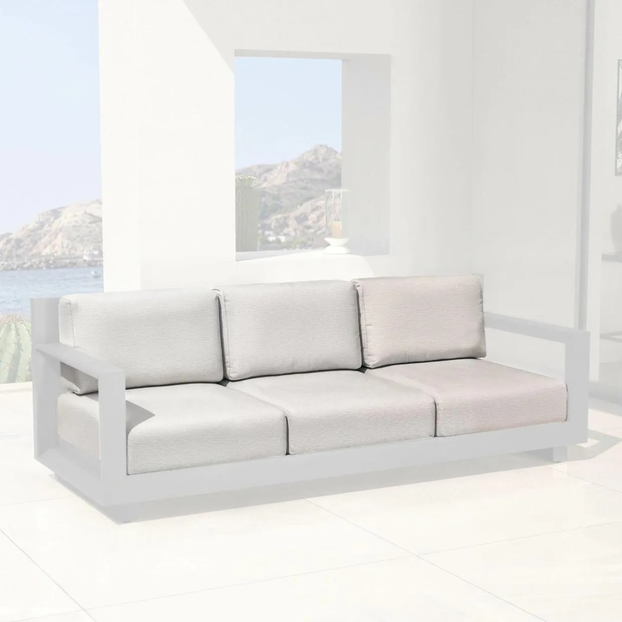 Housses de coussin de remplacement pour Canapé 3 places Elba Gris clair