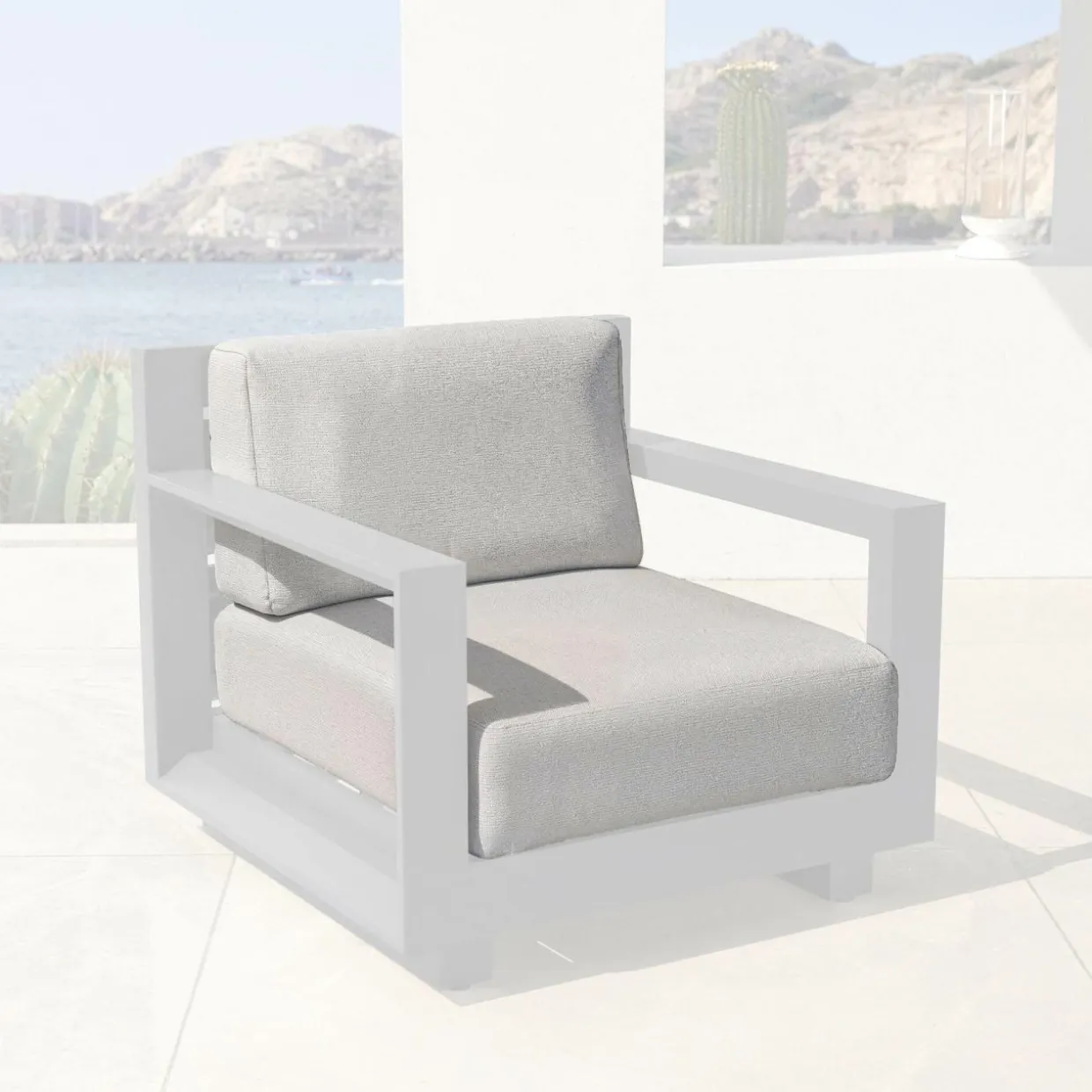 Housses de coussin de remplacement pour Fauteuil Elba Gris clair