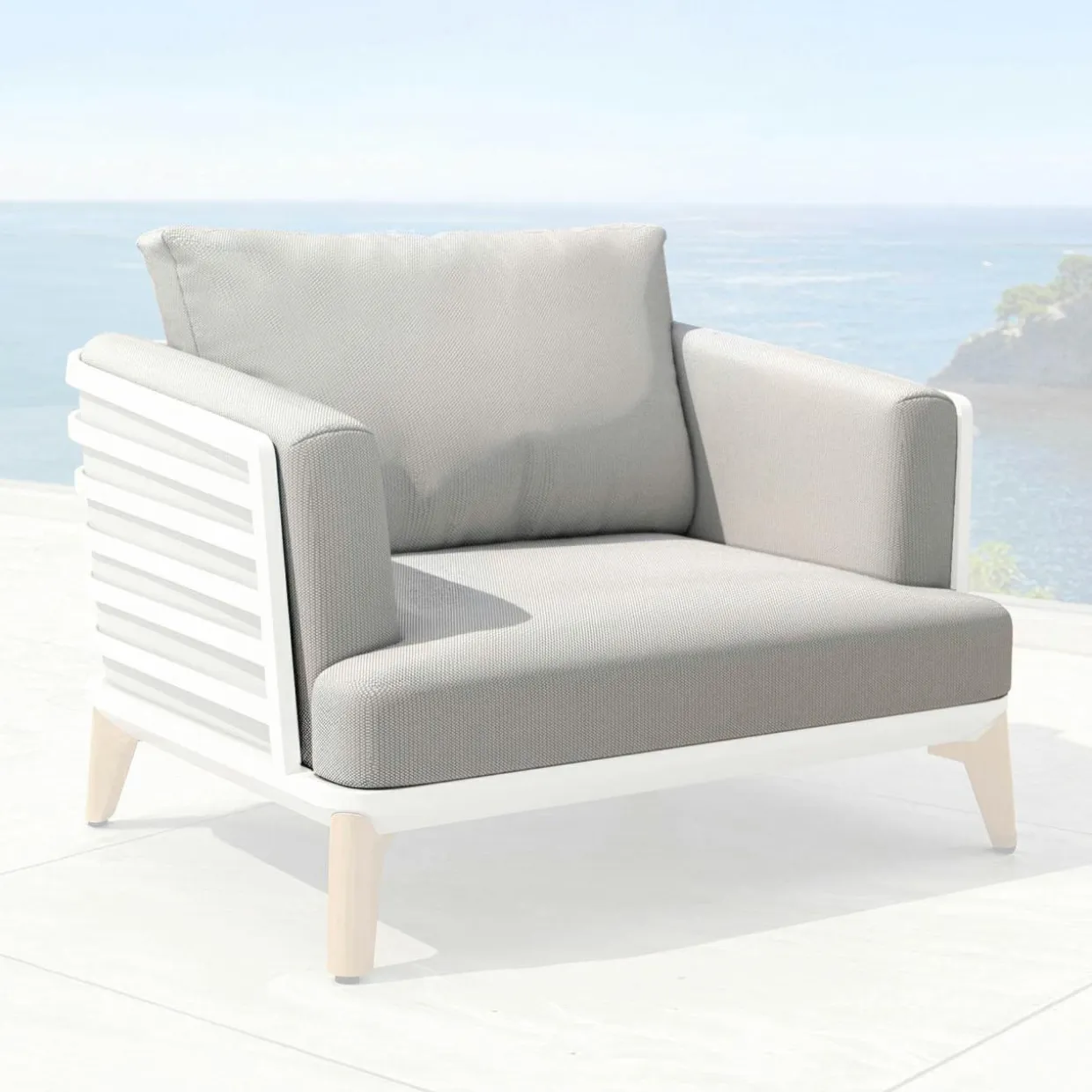 Housses de coussin de remplacement pour Fauteuil Monte Carlo Gris clair