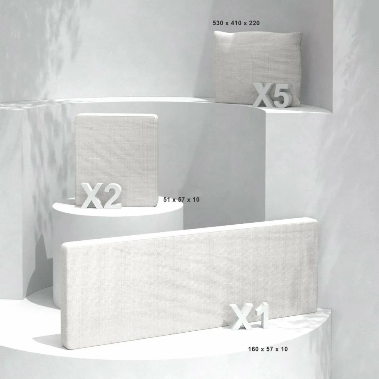 Housses de coussin de remplacement pour salon de jardin Calvi 5 places - Blanc