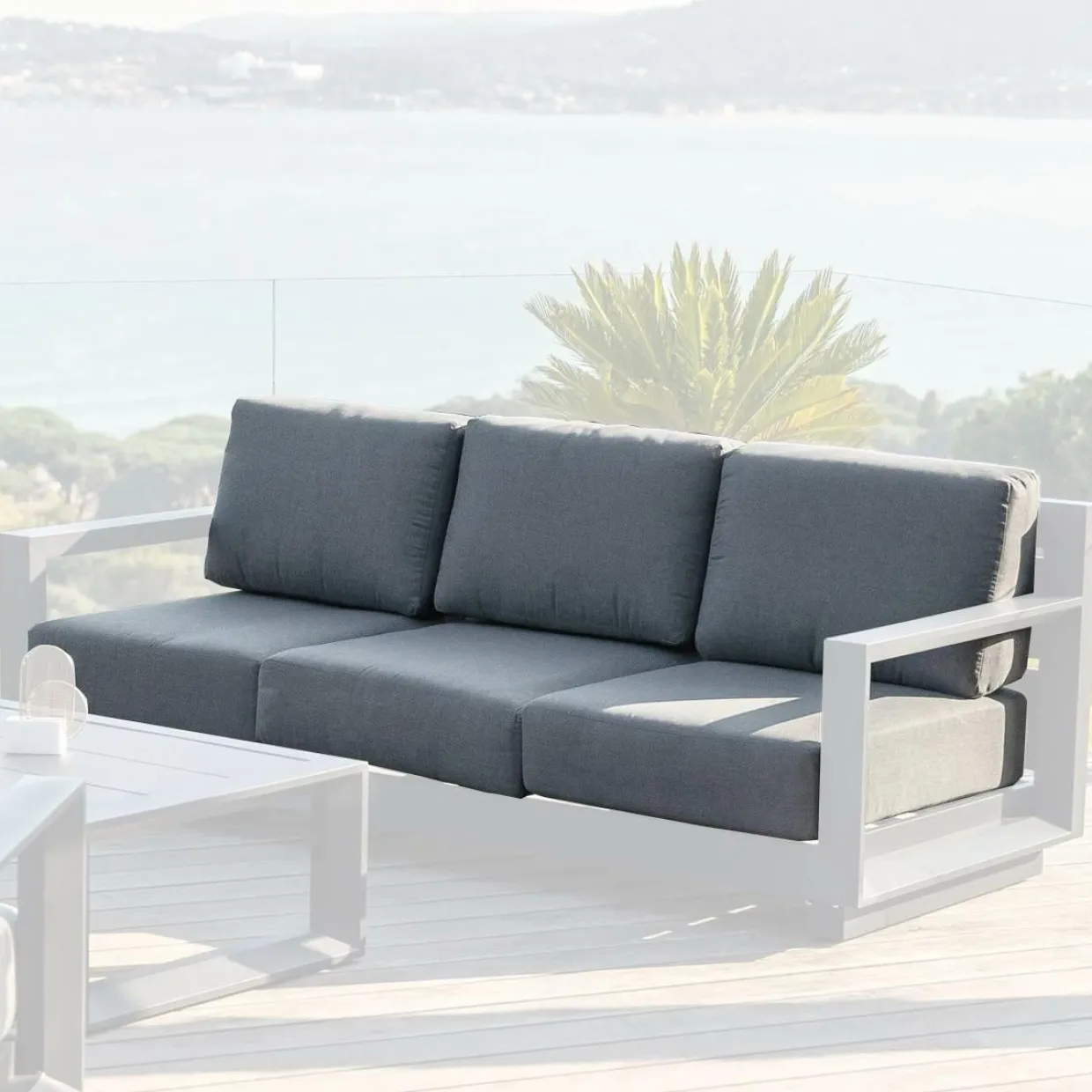 Housses de coussin de remplacement pour Canapé 3 places Elba Gris anthracite