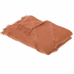 Jeté de canapé coton (130 x 180 cm) Inca Terracotta