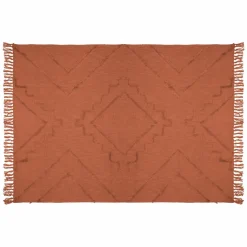 Jeté de canapé coton (130 x 180 cm) Inca Terracotta