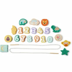 Jeu de perles en bois Animaux Multicolore